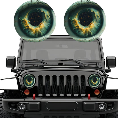 3D Beast Eye Headlight Stickers – Funny Car Headlight Decals for Jeep Round Headlights, Truck Body, Bumper & Window Decoration