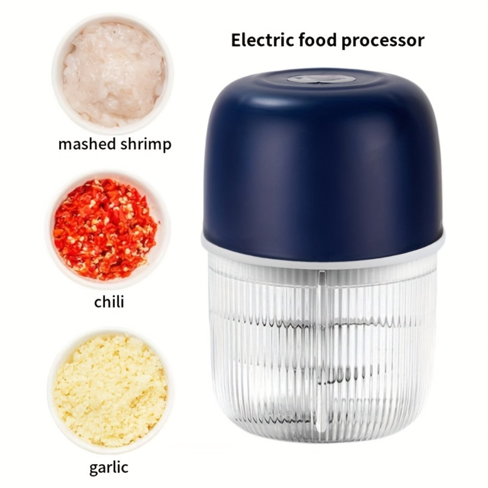 Electric Garlic Chopper USB Rechargeable Mini Food Chopper with 800mAh Battery - Portable for Home Cooking, Dining and Outdoor Meals