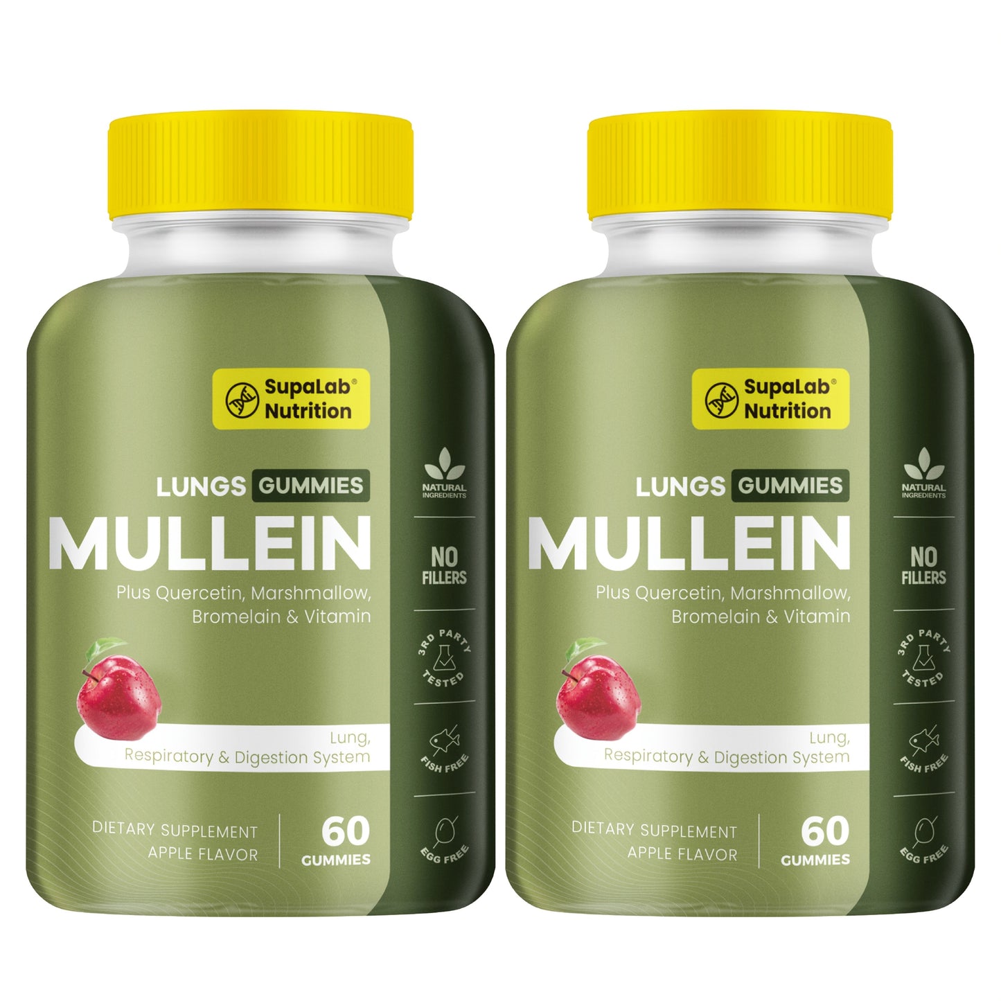 Mullein Leaf Lung Health Supplement with Quercetin, Bromelain, Vitamin C & D3, Zinc & Selenium