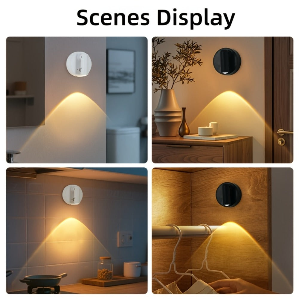 Wireless LED Spotlight Indoor 2 Pack Remote Control 3-Color Adjustable Motion Sensor Magnetic for Entryways, Bedrooms and Living Spaces