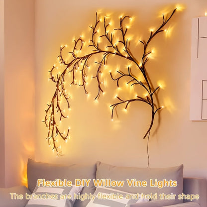String Lights, 96-LED Warm White Willow Vine Branch with 5.9-Foot Length and IP45 Rating with Specific Power, Color, Length and Mode Choices