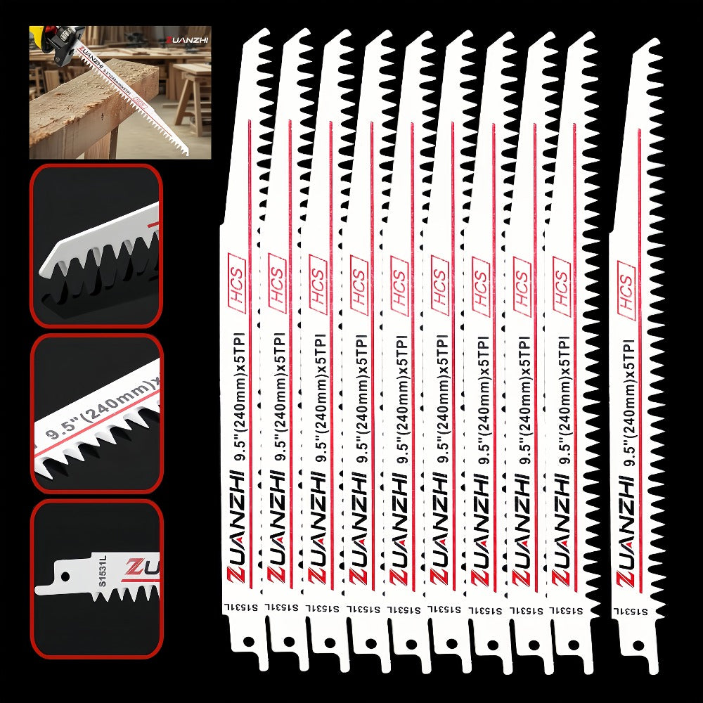 Wood Cutting Reciprocating Saw Blades 10PCS S1531L for Garden Pruning Branch Trimming Tree for Entryways, Bedrooms and Living Spaces