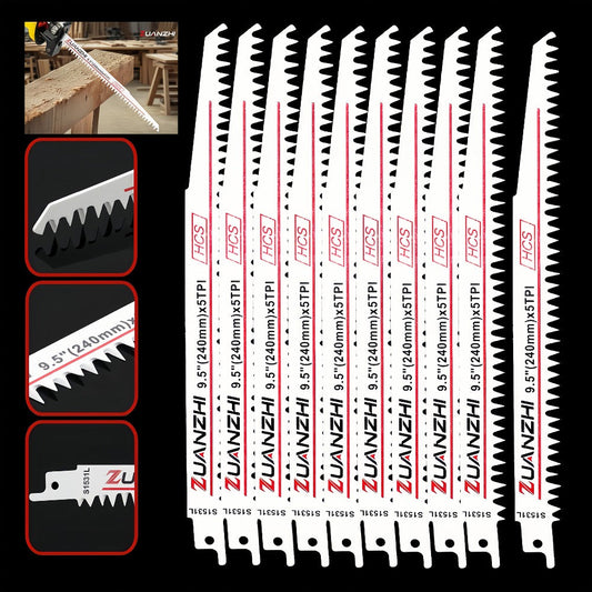 Wood Cutting Reciprocating Saw Blades 10PCS S1531L for Garden Pruning Branch Trimming Tree for Entryways, Bedrooms and Living Spaces