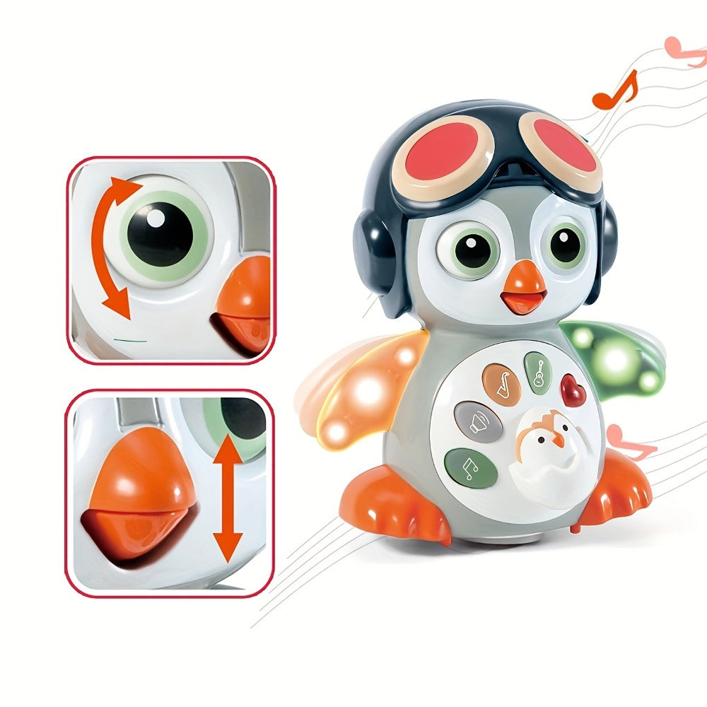 Interactive Dancing Penguin Baby Toy with Music, Lights & Crawling Motion – Infant Tummy Time Learning Toy