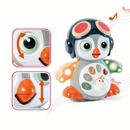 Interactive Dancing Penguin Baby Toy with Music, Lights & Crawling Motion – Infant Tummy Time Learning Toy