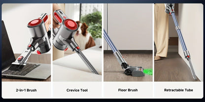 Cordless LED Stick Vacuum Cleaner with Removable Battery, Two Suction Modes and Seven Color Options