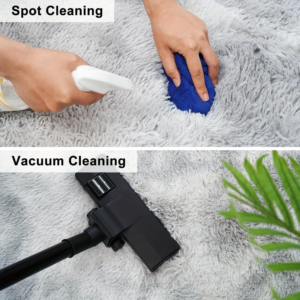 Shaggy Plush Area Rug – Soft Fluffy Carpet for Living Room, Bedroom & Sofa | Non-Slip Machine Washable Tie-Dye & Solid Color Long Pile Rug |