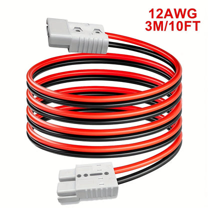 SB50 Anderson Connector Plug with 10FT Wire – Double SB50 Battery Harness Cable for RV, Winch, Trailer, Golf Cart & Electric Vehicle Quick