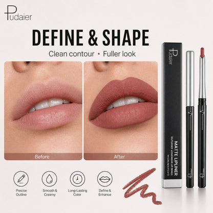 Precise Lip Liner Pencil 11 Shades Matte Waterproof Non-Fading Smooth Glide Long-Lasting All Day Wear Lip Outliner for Fuller Lips All Skin