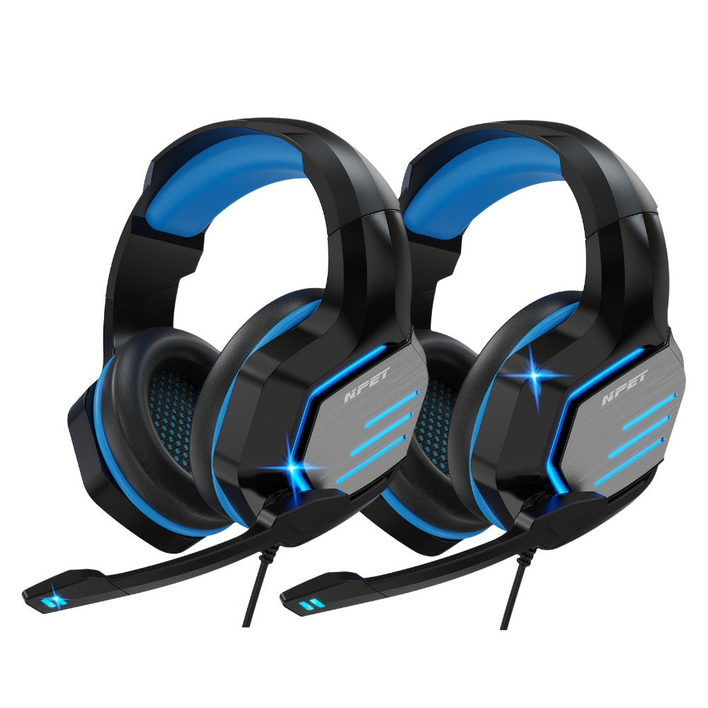 NPET Gaming Headset PS4 PS5 Xbox One PC Noise Cancelling Mic Stereo Over-Ear for Bedside Audio, Alarms and Room Entertainment