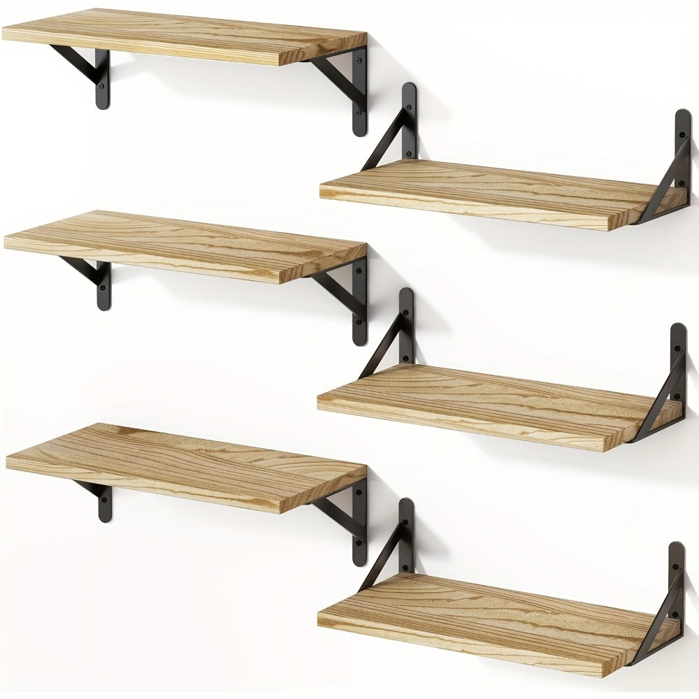 Floating Shelves for Wall, 3 or 6pcs Farmhouse Wall Shelves for Bedroom, Bathroom, Living Room & Kitchen Decor