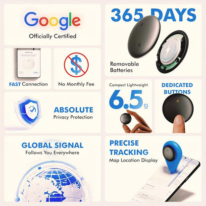 Bluetooth Tracker 4 Pack Google Certified Android Find My Device Find Hub – No Subscription Anti-Lost Tag for Keys Wallet Luggage Bags Pets