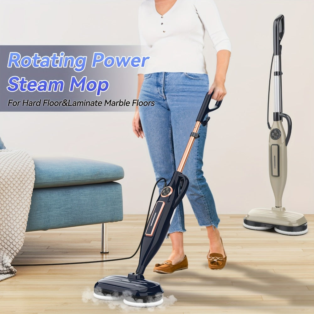 Steam Mop 10-in-1 Spinning Rotating Mop Pads with Steam Blaster Technology - 3 Steam Modes, LED Headlights