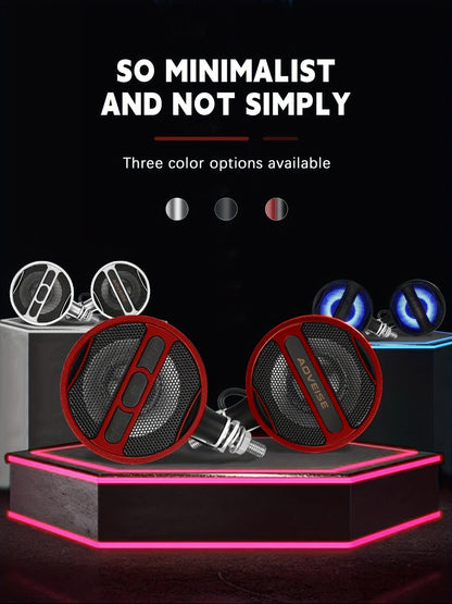 Motorcycle Bluetooth Stereo Speaker System with Built-In Amplifier – 3" Handlebar Mount Speakers, MP3 & USB, 12V, 20W×2 for ATV
