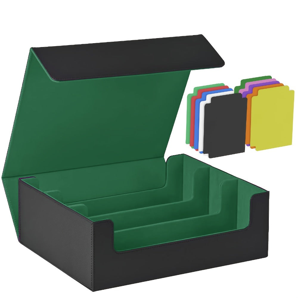 Trading Card Storage Box 1800+ Cards with 10 Dividers – Large Deck Case for Pokemon TCG, MTG Commander, Sports Cards – Multiple Colors