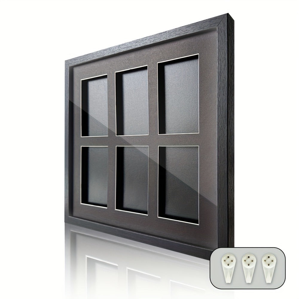 Trading Card Display Case Wall Mounted Wood Frame – Pokemon TCG Sports Cards 35–360pt Compatible, 1/2/4/6/10 Grid Options