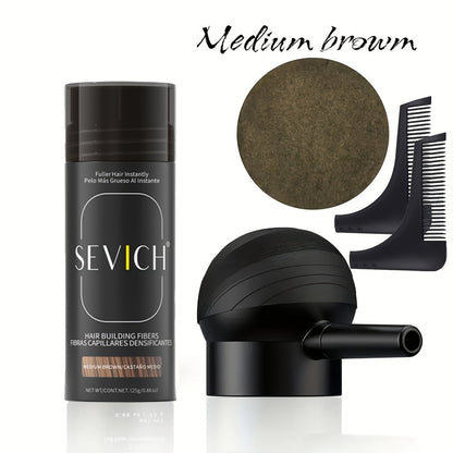 Hair Thickening Fibers Set 2-in-1 with Applicator Spray - Instant Volume & Fuller Look for Thinning Hair