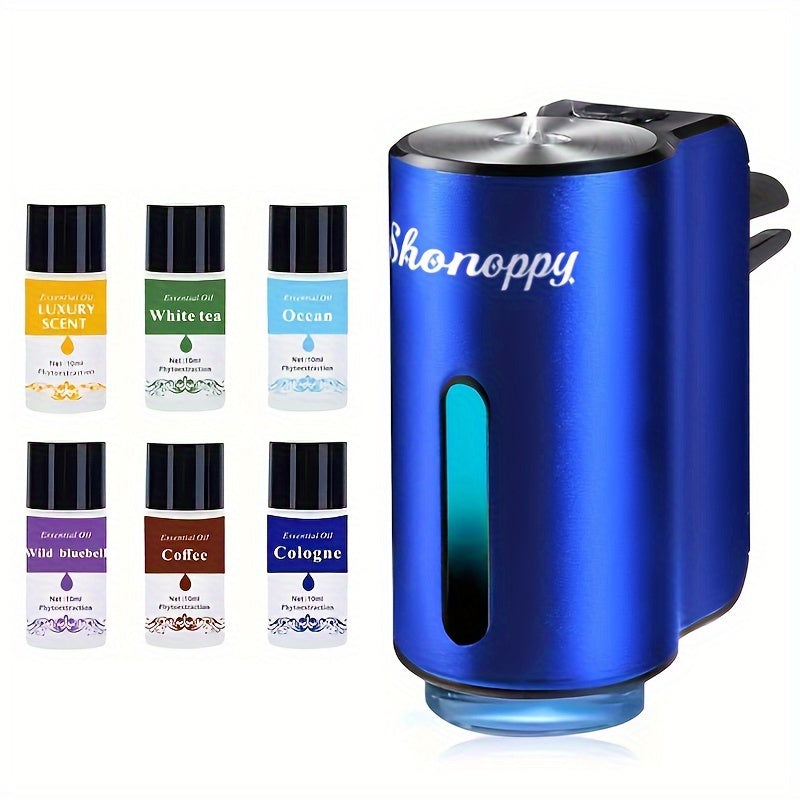 Car Air Freshener Aroma Diffuser with Essential Oils – USB Powered Smart Scent Diffuser for Car, 3/6/10/20 Bottles 0.34oz Essential Oils