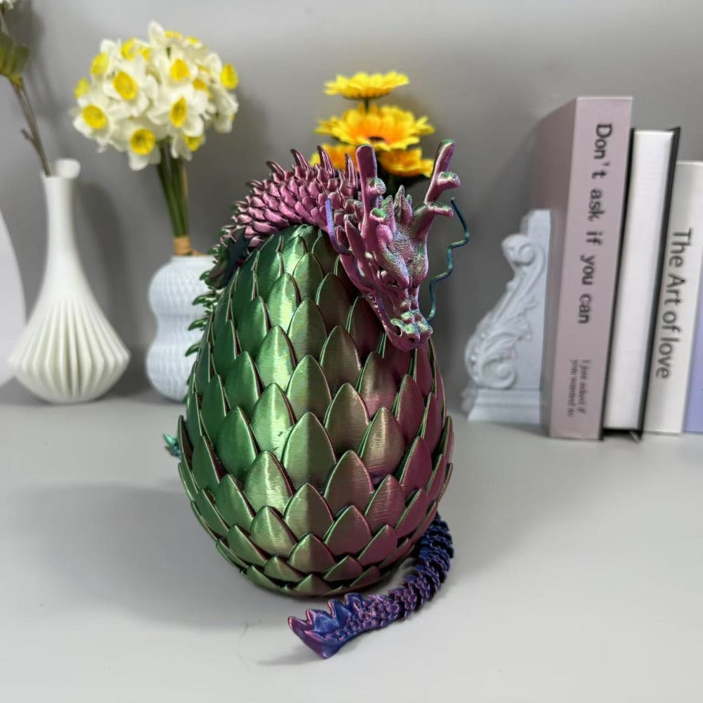 Dragon Egg Gift Set 3D Printed, 7.09in Scaled Egg + 23.62in Large Dragon with the Listed Color, Size or Set Options for Everyday Use