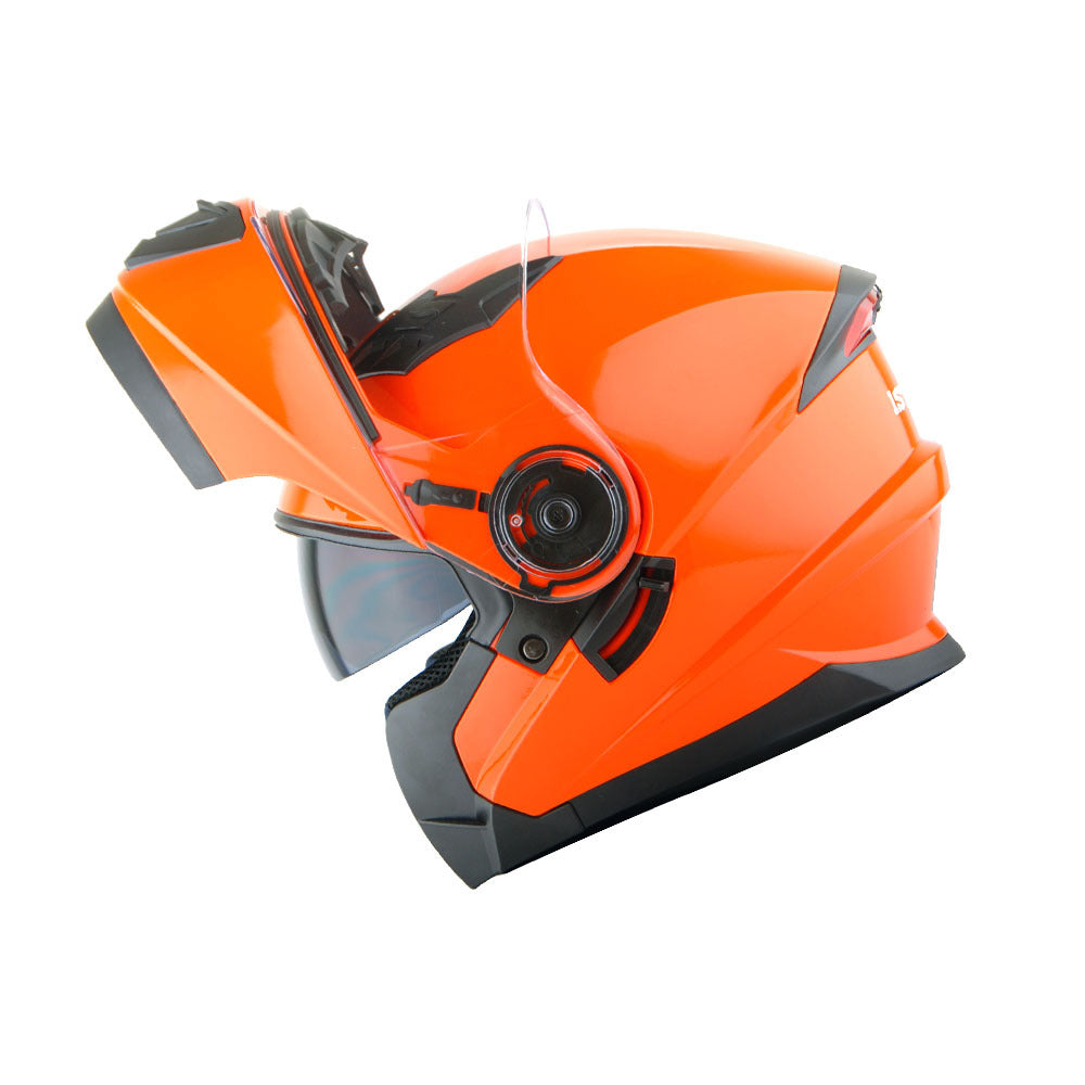 Motorcycle Helmet Modular Flip-Up Design with Dual Visors, Optional Three-Mode LED Tail Light and S-XL Sizes