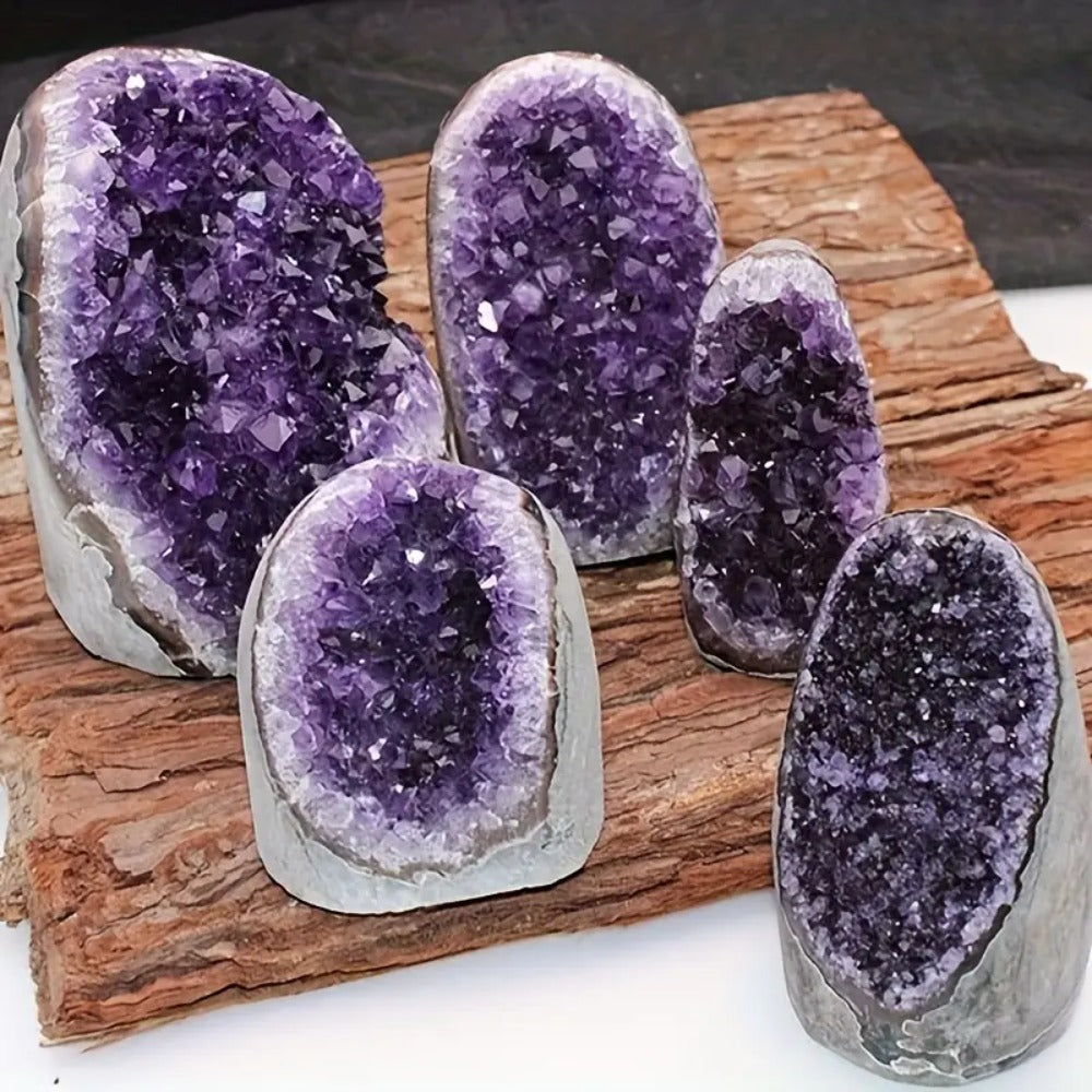 Amethyst Crystal Cave Cluster Natural Uruguayan Polished Edges Geode Home Office Decor Meditation Healing Crystal Birthday Holiday Hanukkah