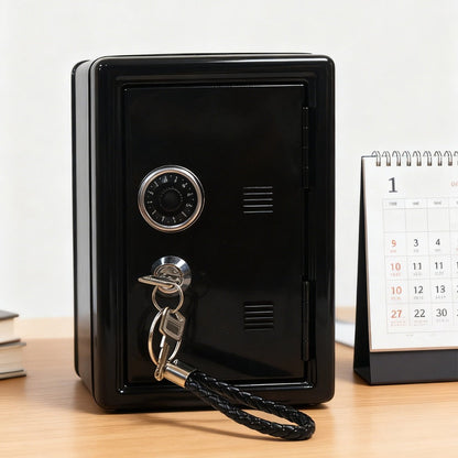 Metal Coin Bank with Key & Combination Lock – Secure Cash Storage Piggy Bank with Removable Drawer for Kids & Adults, Back to School