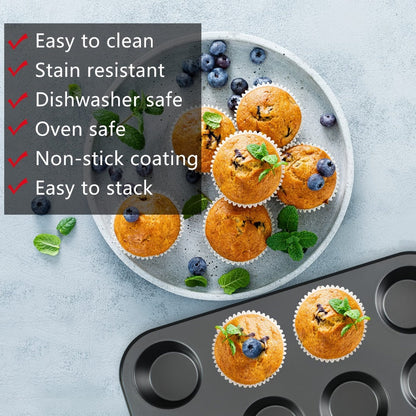 Nonstick Bakeware Set with Cooling Rack Cookie Sheet Cake Pans Loaf Muffin Pizza Pan Baking Pans Set for Kitchen 6 14 15 Piece