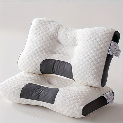 Two-Pillow Contoured Neck Pillow Set in Gray or Blue with 60 x 40 cm Pictured Size and Pillowcase-Only Option