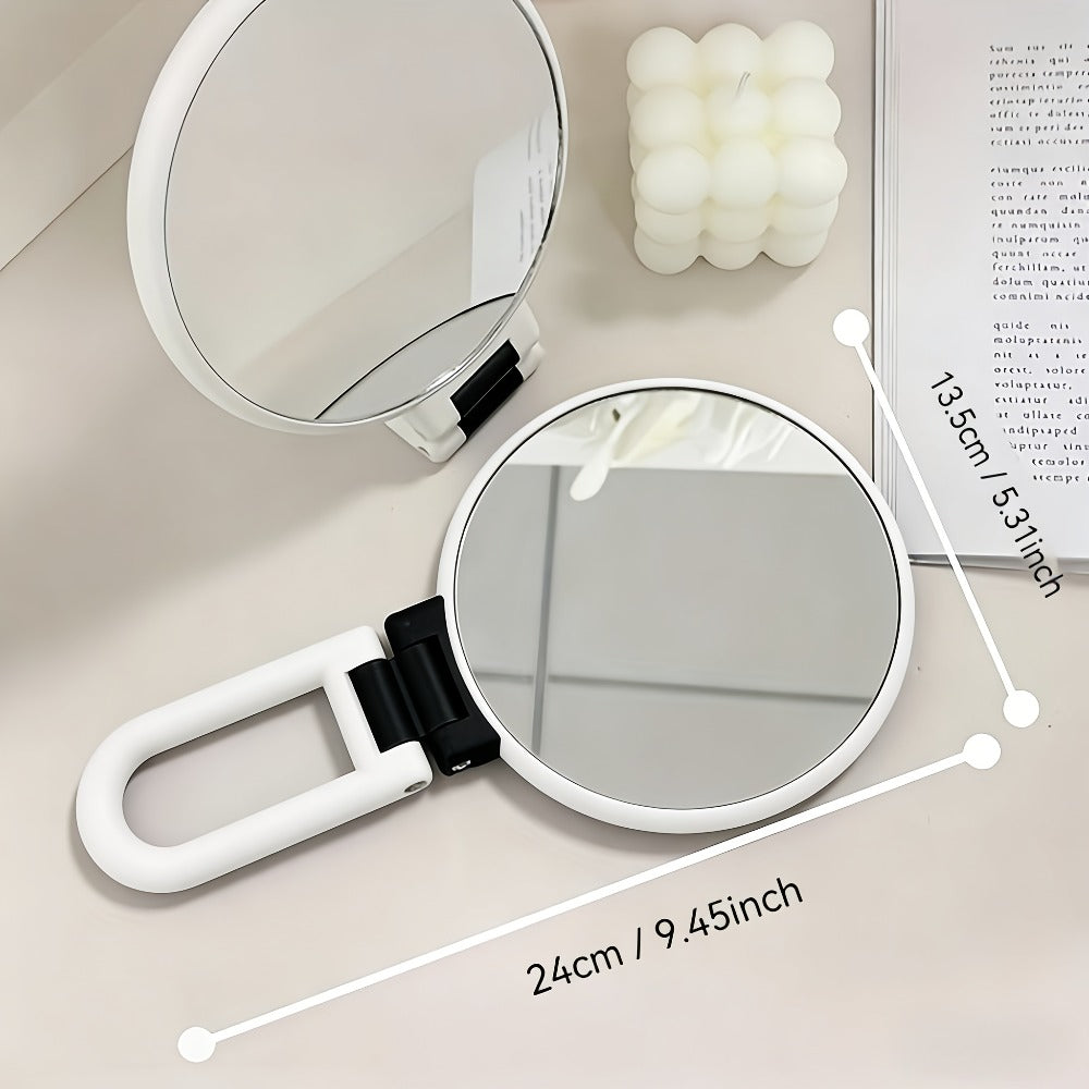Handheld Magnifying Mirror 85X High Magnification for Makeup – 360° Adjustable Handle, Dual Sided 1X 80X, Colorful Border Compact Portable
