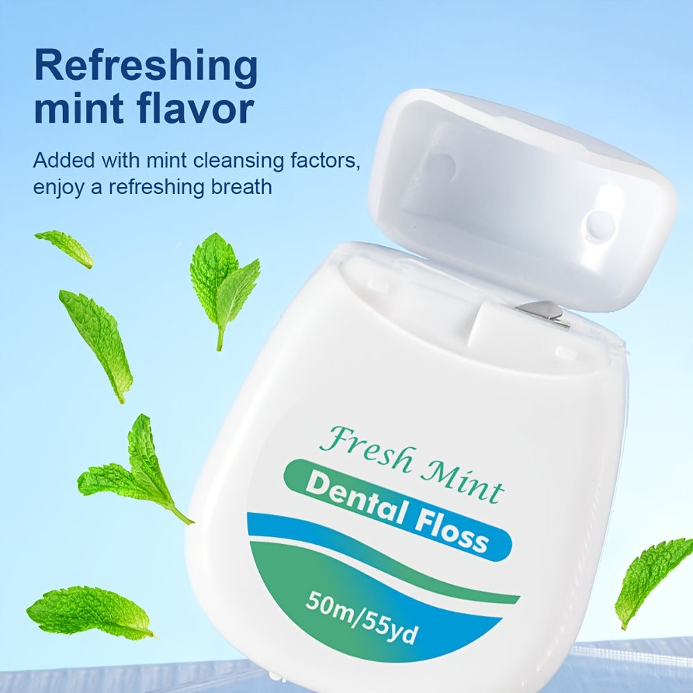 Dental Floss Picks 6pcs Mint Flavor – Plaque Remover Interdental Cleaner Oral Care Floss Sticks Fine Thread Teeth Cleaning Tool Intertooth