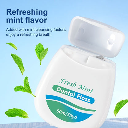 Dental Floss Picks 6pcs Mint Flavor – Plaque Remover Interdental Cleaner Oral Care Floss Sticks Fine Thread Teeth Cleaning Tool Intertooth