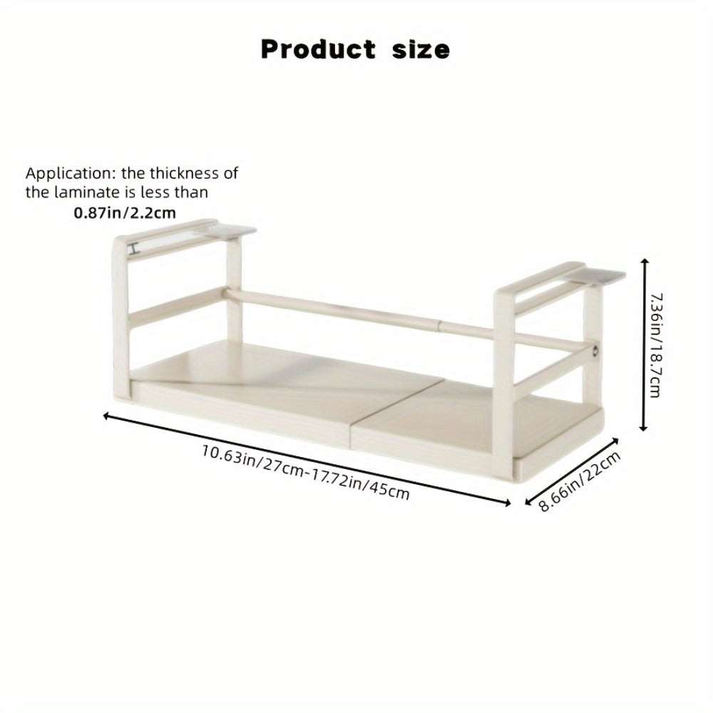 Expandable Cabinet Shelf Organizer Riser for Home Cooking, Dining and Outdoor Meals, with the Listed Configuration