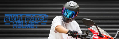 Motorcycle Helmet Full-Face Design in Three Shell Colors, S-XL Sizes, Washable Liner and Multi-Vent Layout