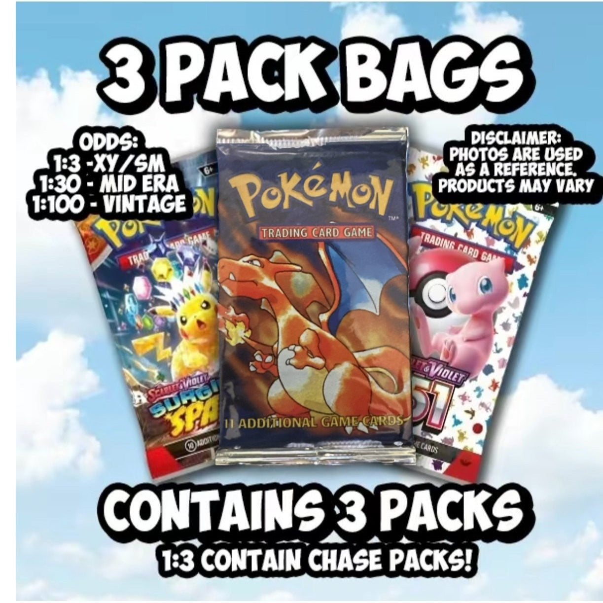 Card Game Three-Pack English-Language Booster Variety Bundle with Random Era-Based Selection +
