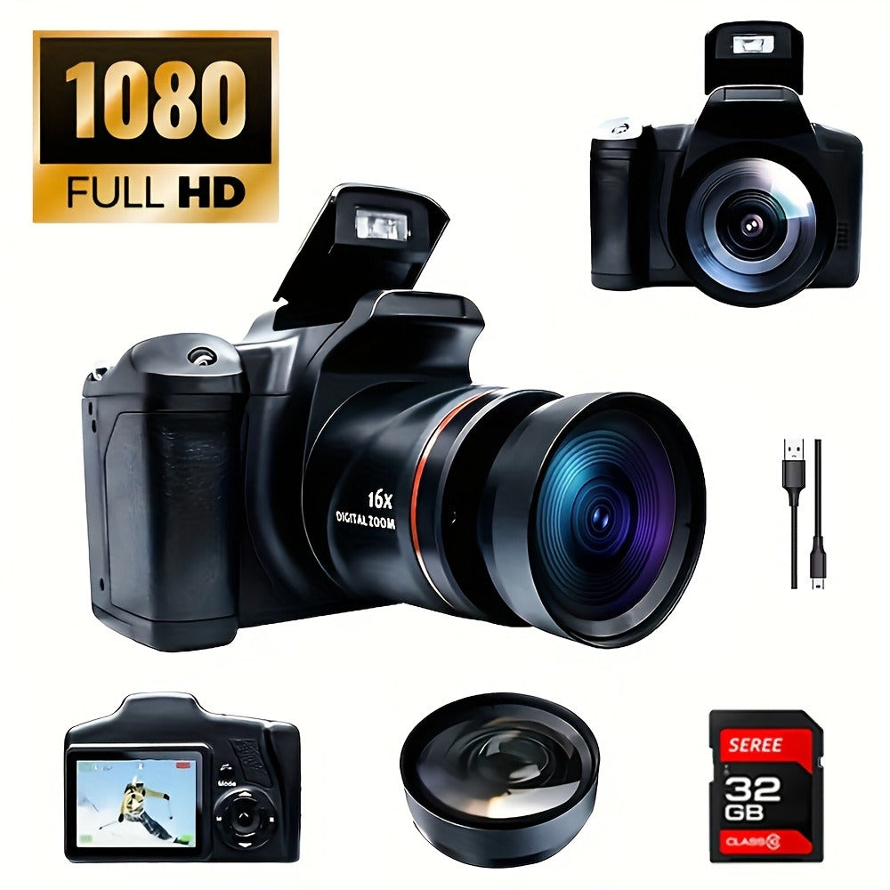 Compact Vlog Camera 1080P FHD – MARVUE Digital Camera with 2.4-Inch LCD Screen, Long-Lasting Battery, 16x Digital Zoom