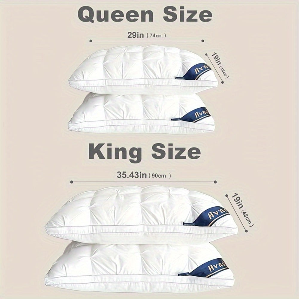 Hotel Quality Pillows 2-Pack, Luxury 5-Star Deep Sleep Neck Support, Non-Collapse Polyester Fill