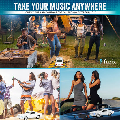 Fuzix WS-1967 Classic Car Bluetooth Speaker with LED Lights | Retro Replica Wireless Stereo, FM Radio, USB/TF/AUX, Built-in Mic