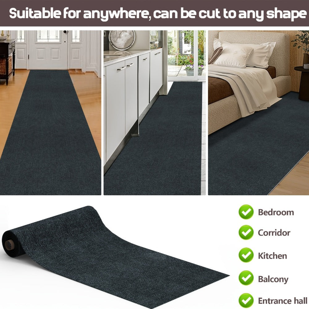 Solid-Color Stair and Hallway Runner, 23.62 in Wide with Five Colors and Up to Four Lengths