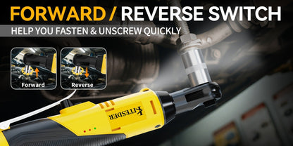 Electric Ratchet Wrench Set 12V Cordless with Lithium Battery, Fast Charge, Variable Speed Trigger