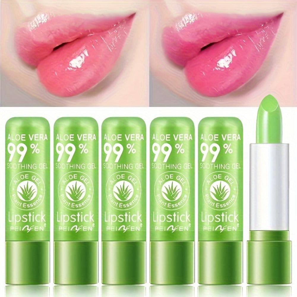 pH Color Changing Lipstick Aloe Squalane, Magic Green to Pink Formula, Glossy Lip Color, Personalized Shade Reactive Tint