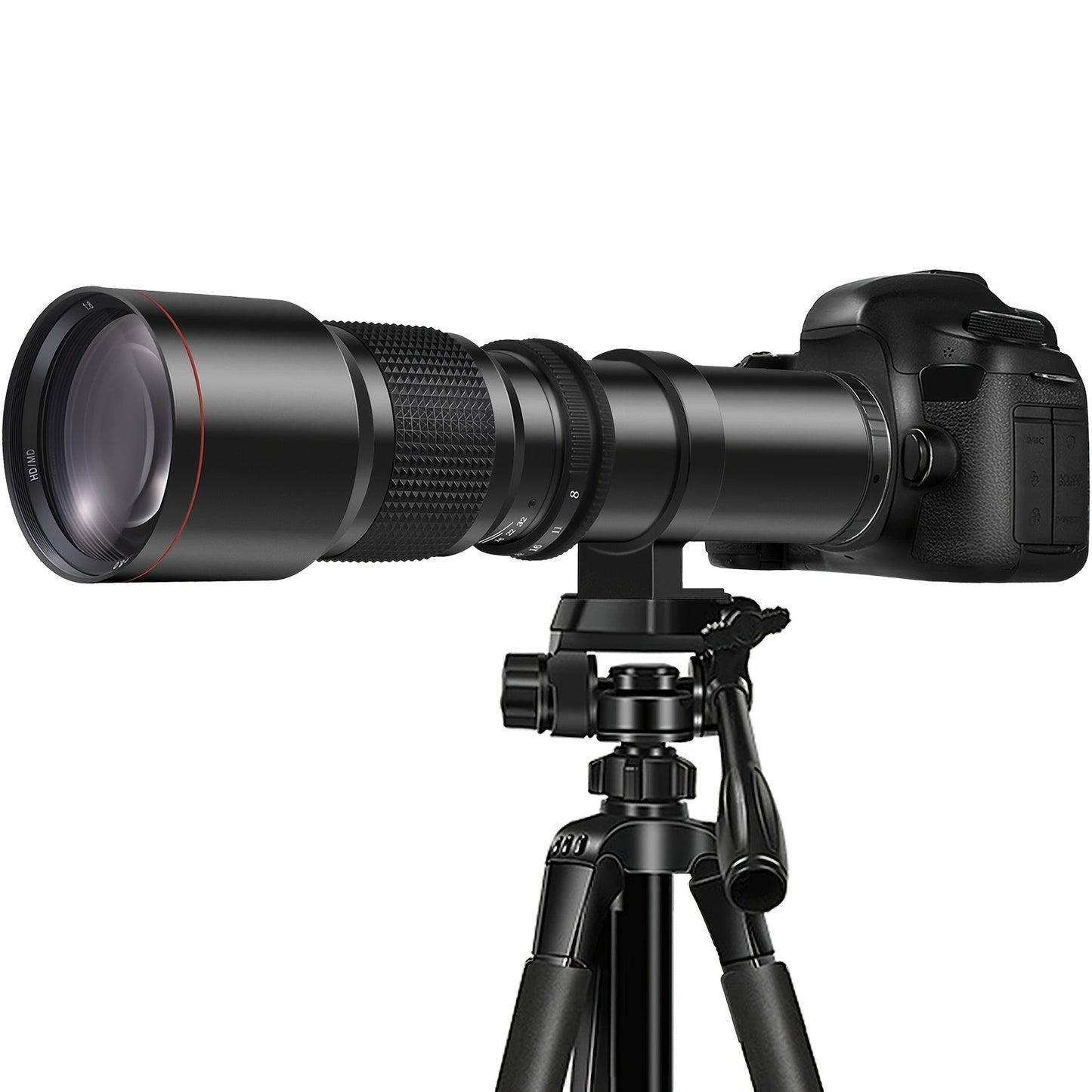 500mm F/8 Manual Focus Telephoto Lens for Canon EF & Nikon F Mount DSLR Cameras – T-Mount Zoom Lens with Adapters