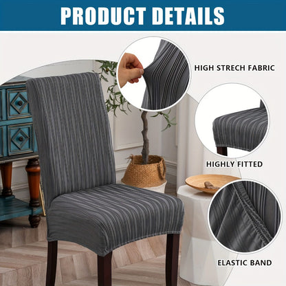 Dining Chair Covers Stretch Slipcovers Set of 4 or 6, Stain Resistant Removable Chair Protector for Home Kitchen Restaurant Wedding