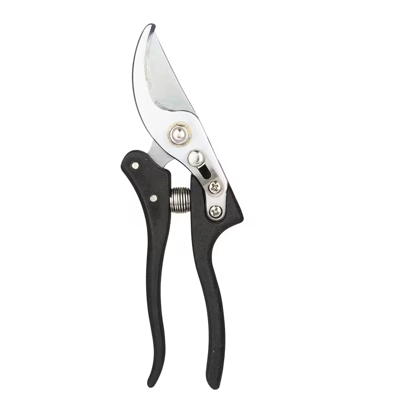 Bypass Pruning Shears with Curved Blade, Return Spring and Gold or Black Coated Handle Options