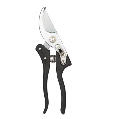Bypass Pruning Shears with Curved Blade, Return Spring and Gold or Black Coated Handle Options