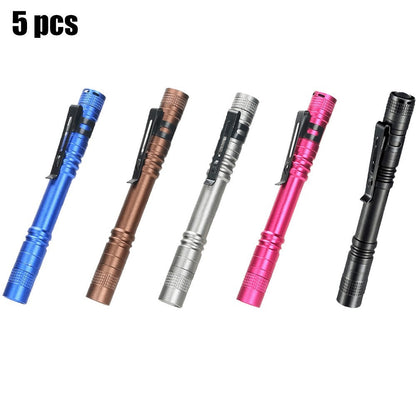 Pen Light Flashlights Bulk Pack with Clip – Mini Slim LED Pocket Torch for Camping, Outdoor, Home & Emergency Use
