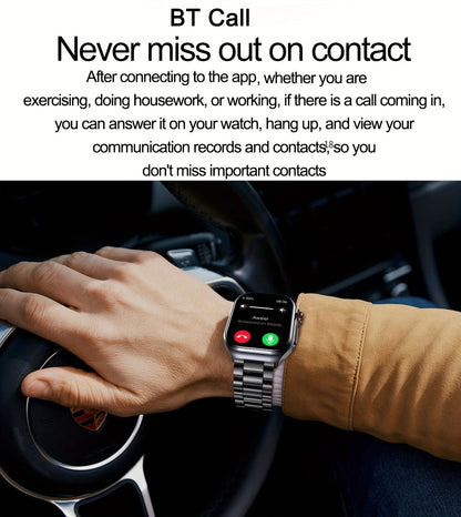 Smart Watch 2.04-Inch AMOLED Display with Bluetooth 5.3 Calling, 530mAh Battery and Six Strap Options
