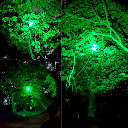 Flashlight Red, Green or White Hunting Light with Remote Switch, 18650 Battery and Mount Options