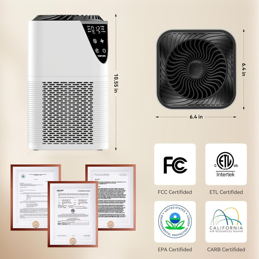 Air Purifier with H13 HEPA Filter, 1076 Sq Ft Coverage, 25dB Mode, Aroma Diffuser and Night Light