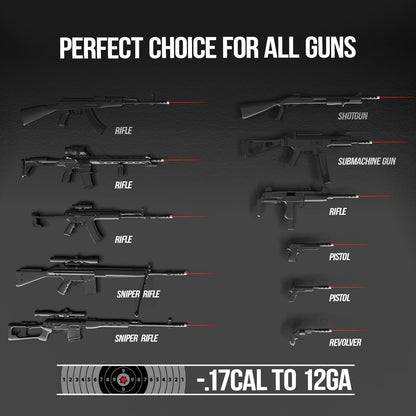 Laser Bore Sighter Kit with 64 Adapters, Red Laser Bore Sight for Rifles Shotguns Pistols Revolvers, Multi-Caliber .17 to 12GA Boresighter