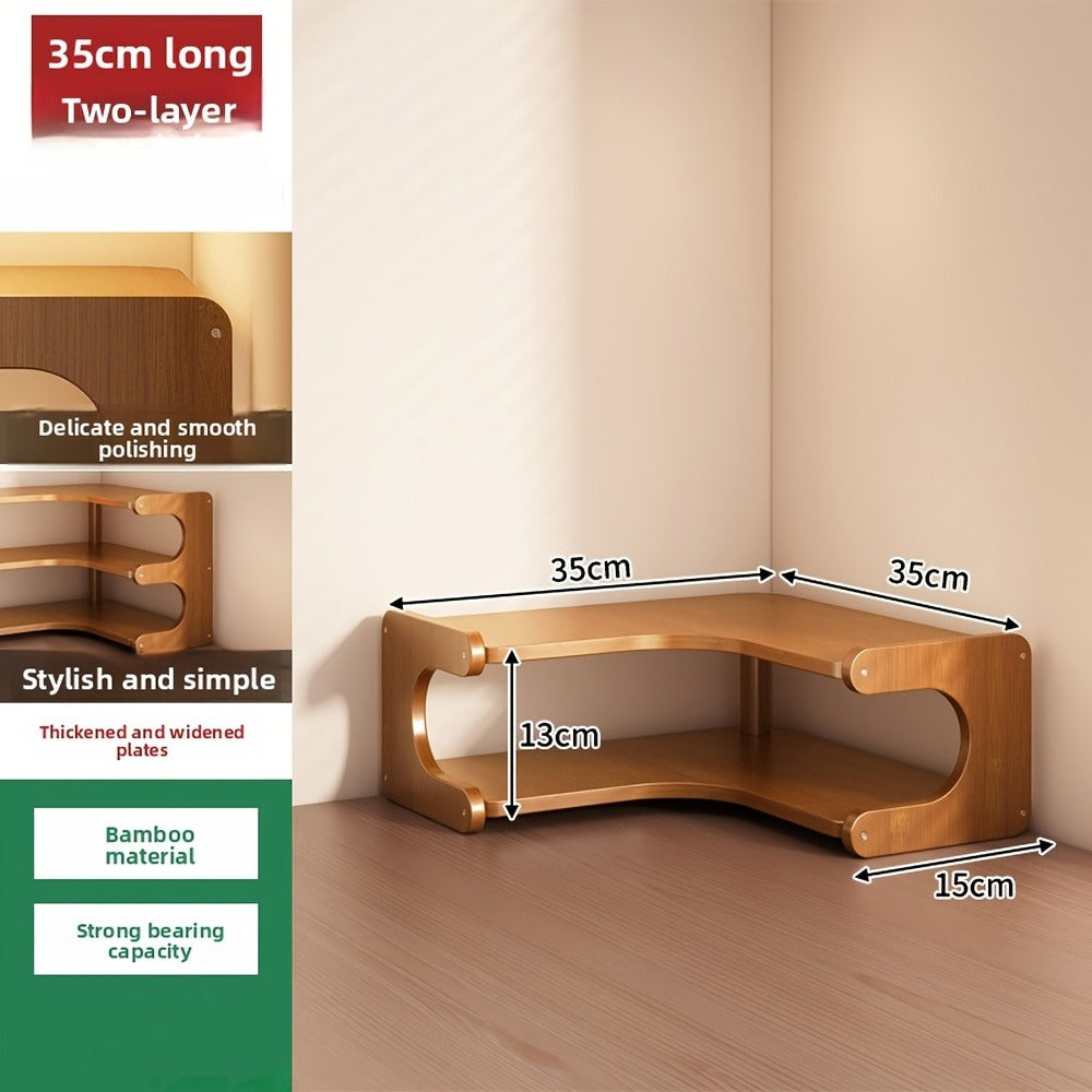 Corner Shelf Organizer 2 3 Tier Space Saving Desk Corner Rack for Home Office Bedroom Living Room